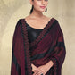 Contemporary Georgette Burgundy Lace Saree