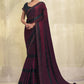 Contemporary Georgette Burgundy Lace Saree