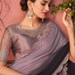 Designer Chiffon Purple Lace Saree