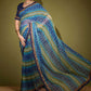 Classic Georgette Blue Foil Print Saree