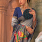 Contemporary Silk Grey Lace Saree