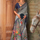 Contemporary Silk Grey Lace Saree