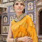 Contemporary Organza Pure Dola Mustard Lace Saree