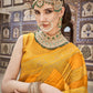 Contemporary Organza Pure Dola Mustard Lace Saree