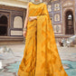 Contemporary Organza Pure Dola Mustard Lace Saree
