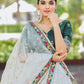 Lehenga Choli Organza Aqua Blue Embroidered Lehenga Choli