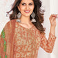 Trendy Suit Pashmina Orange Embroidered Salwar Kameez