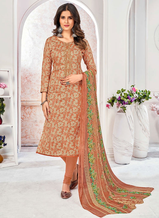 Trendy Suit Pashmina Orange Embroidered Salwar Kameez