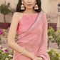 Trendy Saree Chiffon Pink Embroidered Saree