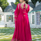 Palazzo Salwar Suit Rayon Pink Lace Salwar Kameez