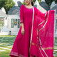 Palazzo Salwar Suit Rayon Pink Lace Salwar Kameez