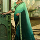 Trendy Saree Chinon Crush Rama Sea Green Embroidered Saree