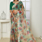 Contemporary Organza Silk Green Embroidered Saree