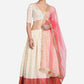 A Line Lehenga Tafeta Silk White Lace Lehenga Choli