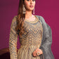 Salwar Suit Net Grey Embroidered Salwar Kameez