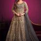 Salwar Suit Net Grey Embroidered Salwar Kameez