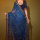 Trendy Saree Georgette Blue Foil Print Saree