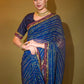 Trendy Saree Georgette Blue Foil Print Saree