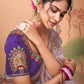 Contemporary Organza Lavender Embroidered Saree