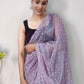 Trendy Saree Net Lavender Sequins Saree