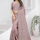 Classic Chinon Lavender Embroidered Saree