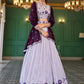 A Line Lehenga Georgette Lavender Embroidered Lehenga Choli