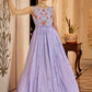 Gown Georgette Lavender Embroidered Gown
