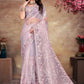 Trendy Saree Net Lavender Cord Work Saree