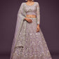 A Line Lehenga Net Lavender Dori Work Lehenga Choli