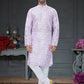 Kurta Pyjama Silk Lavender Digital Print Mens