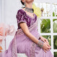 Trendy Saree Organza Satin Lavender Embroidered Saree