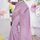 Trendy Saree Organza Satin Lavender Embroidered Saree
