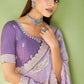 Trendy Saree Georgette Jacquard Lavender Foil Print Saree