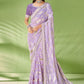 Trendy Saree Georgette Jacquard Lavender Foil Print Saree