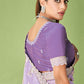 Trendy Saree Georgette Jacquard Lavender Foil Print Saree