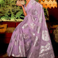 Trendy Saree Handloom Silk Lavender Weaving Saree