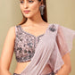 Lehenga Style Saree Imported Organza Lavender Ruffle Saree