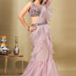 Lehenga Style Saree Imported Organza Lavender Ruffle Saree