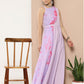 Gown Chiffon Faux Crepe Lavender Print Gown