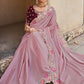 Classic Organza Tissue Lavender Embroidered Saree