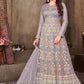 Salwar Suit Net Lavender Embroidered Salwar Kameez