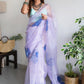 Classic Organza Lavender Cut Work Saree
