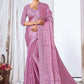 Contemporary Organza Lavender Embroidered Saree