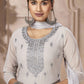 Straight Salwar Suit Georgette Lavender Embroidered Salwar Kameez