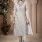 Straight Salwar Suit Georgette Lavender Embroidered Salwar Kameez