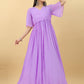 Gown Georgette Lavender Plain Gown