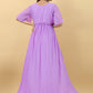 Gown Georgette Lavender Plain Gown