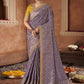 Contemporary Pure Dola Lavender Patch Border Saree
