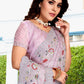 Contemporary Crepe Silk Lavender Embroidered Saree