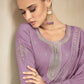 Salwar Suit Silk Lavender Embroidered Salwar Kameez